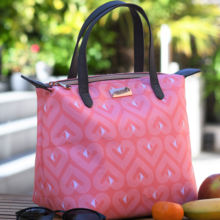 Beau & Elliot Monogram Logo Convertible Insulated Tote Lunch Bag, Pink