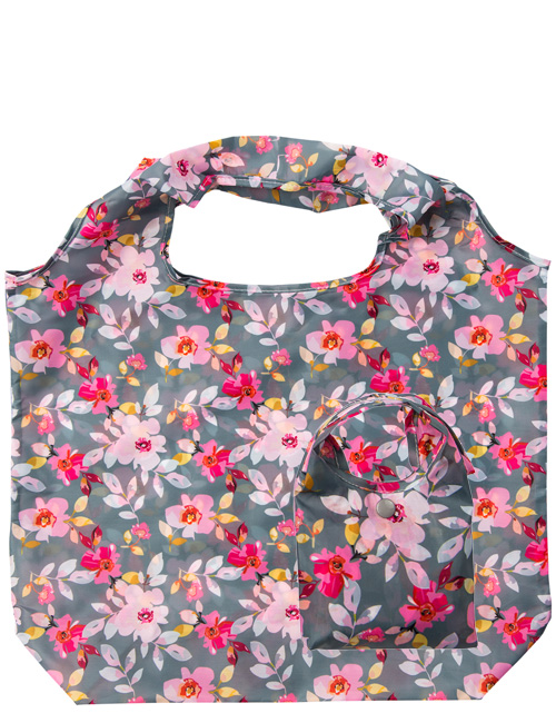 Gardenia Foldaway Shopper Grey Floral - Beau & Elliot