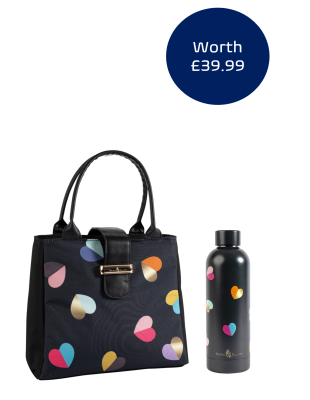 Emily Heart Insulated Lunch Bag and Water Bottle