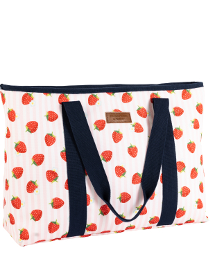 Strawberries & Cream Insulated Shoulder Tote