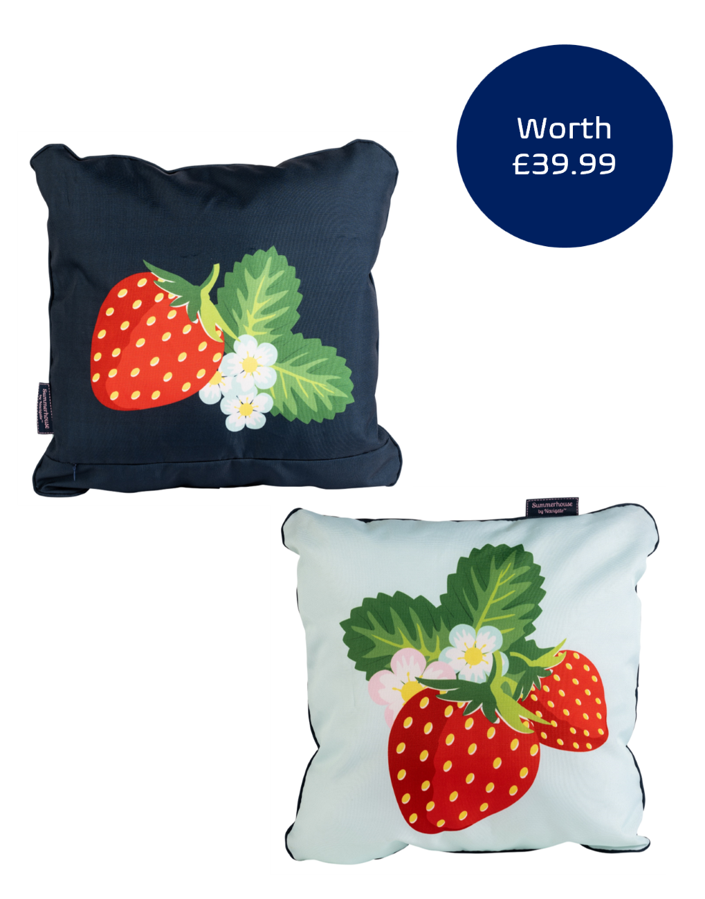 Strawberries & Cream Double Sided Outdoor Cushion set of 2